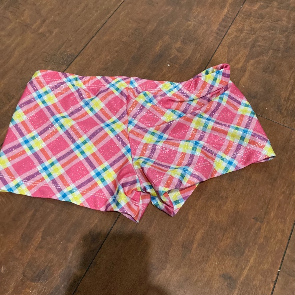 Pink plaid booty shorts